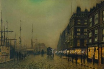  TK Pintura - Liverpool Quay a la luz de la luna TCS escenas de la ciudad John Atkinson Grimshaw